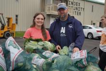 CAP employees and local students helped distribute essential items in Morgan County.