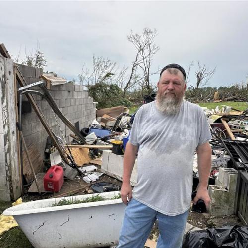 Tornado victim in home