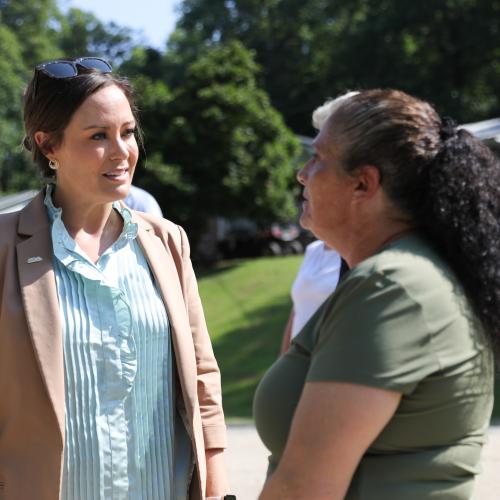 Lt. Governor Coleman meets with flood victims. 