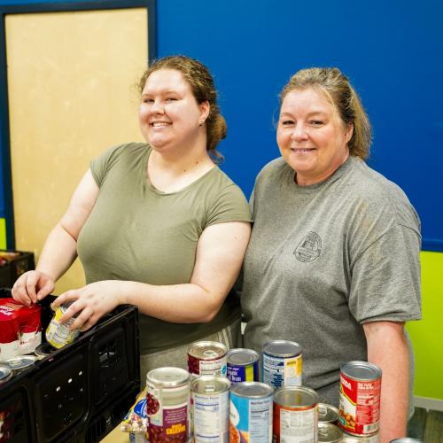 Majesta, AmeriCorps member, sorting Hunger Walk donations