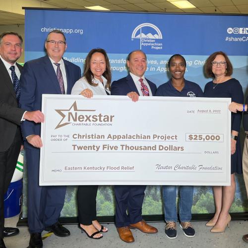 Nexstar Media television stations raise funds for flood relief, foundation makes additional donation.