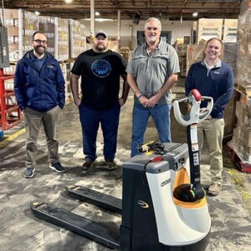 CAP receiving pallet truck with Bailey equipment 