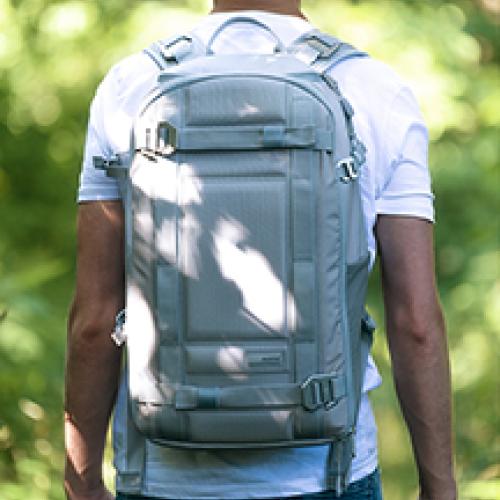 Photo of a student wearing a backpack.