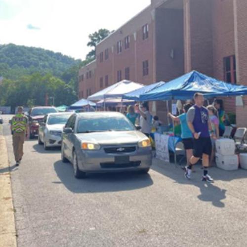 A Back to School Bash in Clay County distributed items from CAP's Operation Sharing Program.